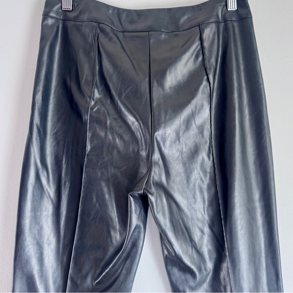Princess Polly Braden Faux Leather High Waisted Black Flare Pants Size 6 - Picture 7 of 8